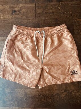 Umbro Peach/Tan Athletic Shorts with Logo Waist Tab
